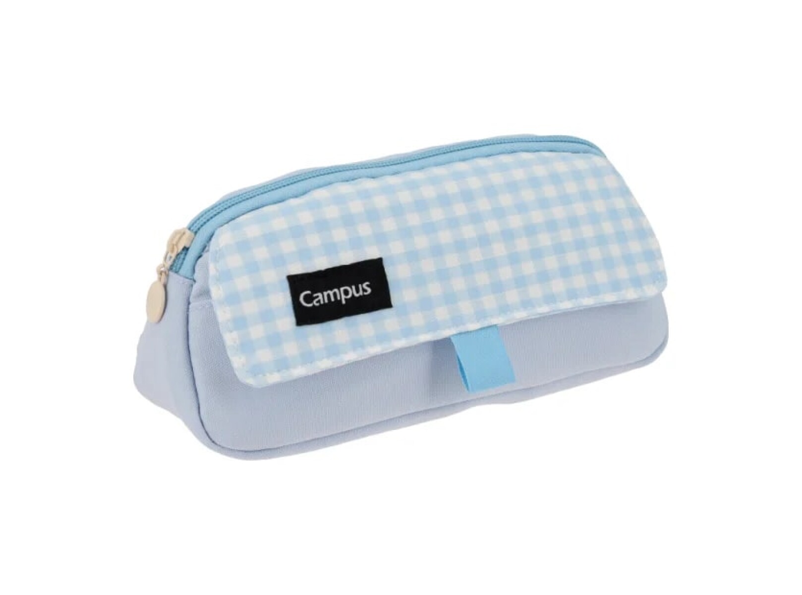 Cartuchera Campus Pastel Solapa Cuadrille - Celeste 