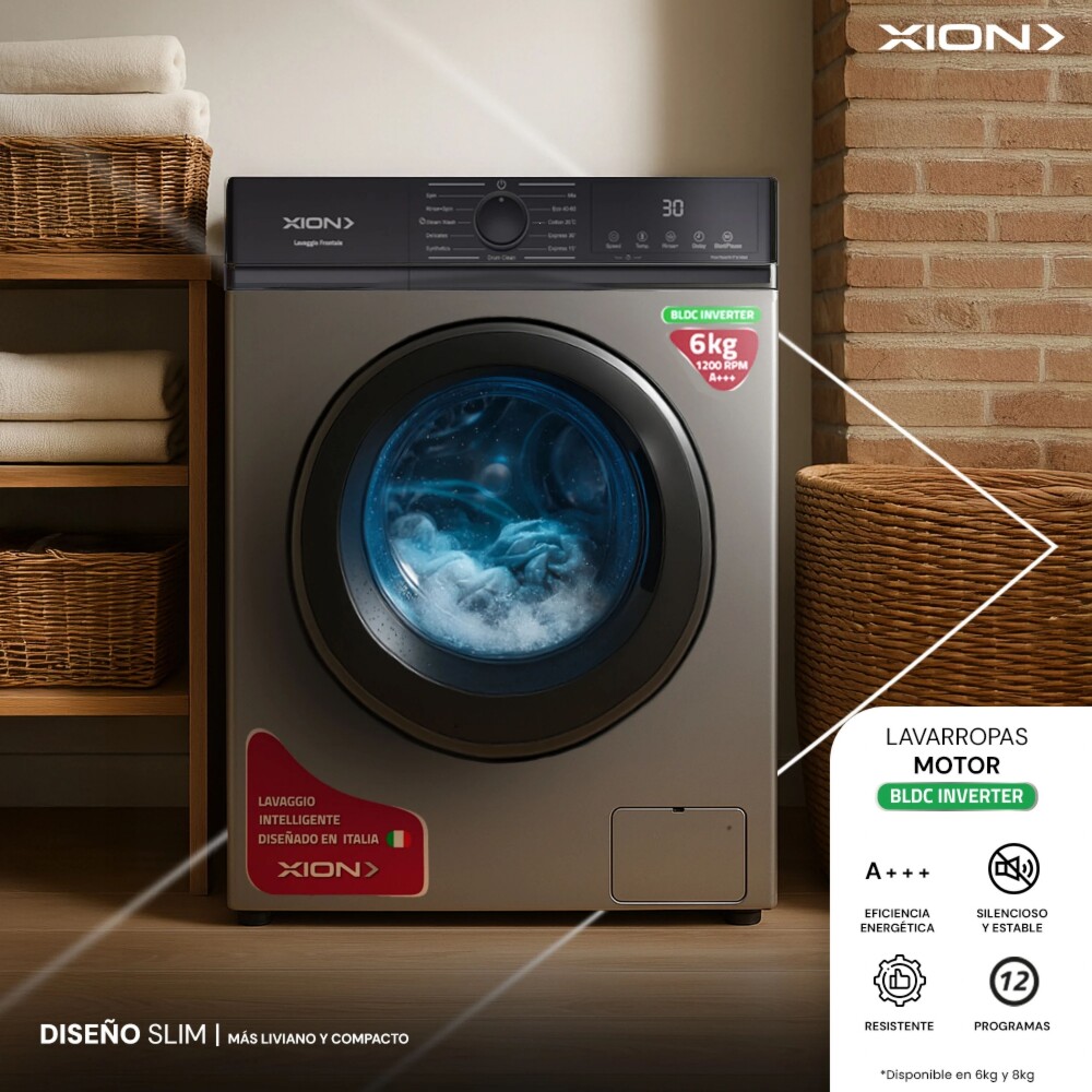 Lavarropas Xion - 6kg Inverter - Eficiencia A Lavarropas Xion - 6kg Inverter - Eficiencia A