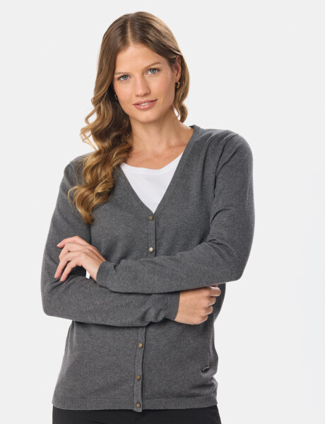 CARDIGAN CLÁSICO Gris Oscuro