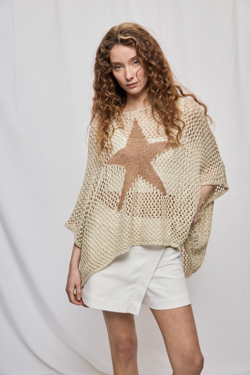 PONCHO STAR Beige