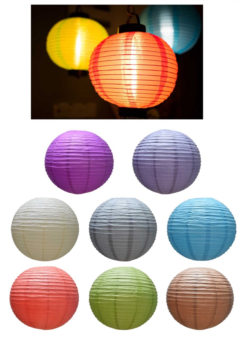 PANTALLA PAPEL 60 CM LISO REDONDO 16346 Q72 