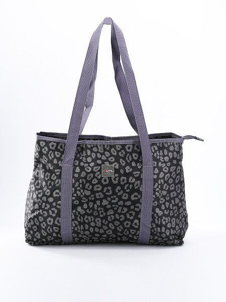 BOLSO DE MANO ESTAMPADO GRIS