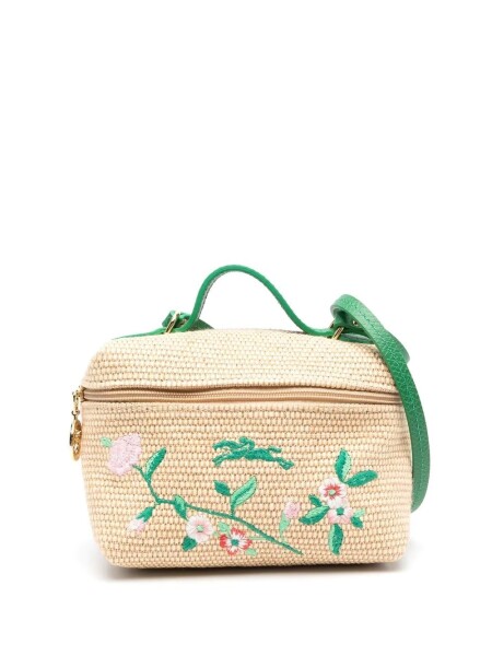 Longchamp -Mini cesta bordada, Le panier pliage Verde