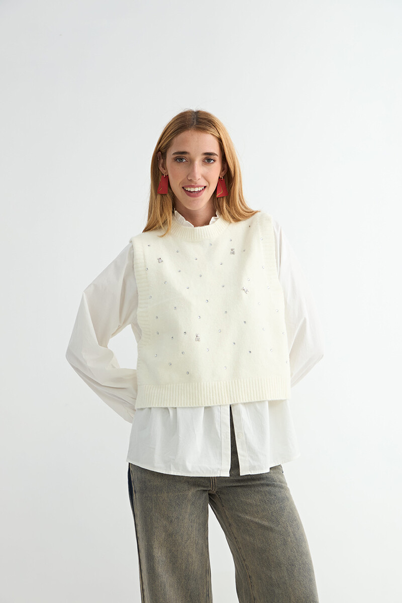 CHALECO SALVIA C/BRILLO - CRUDO 