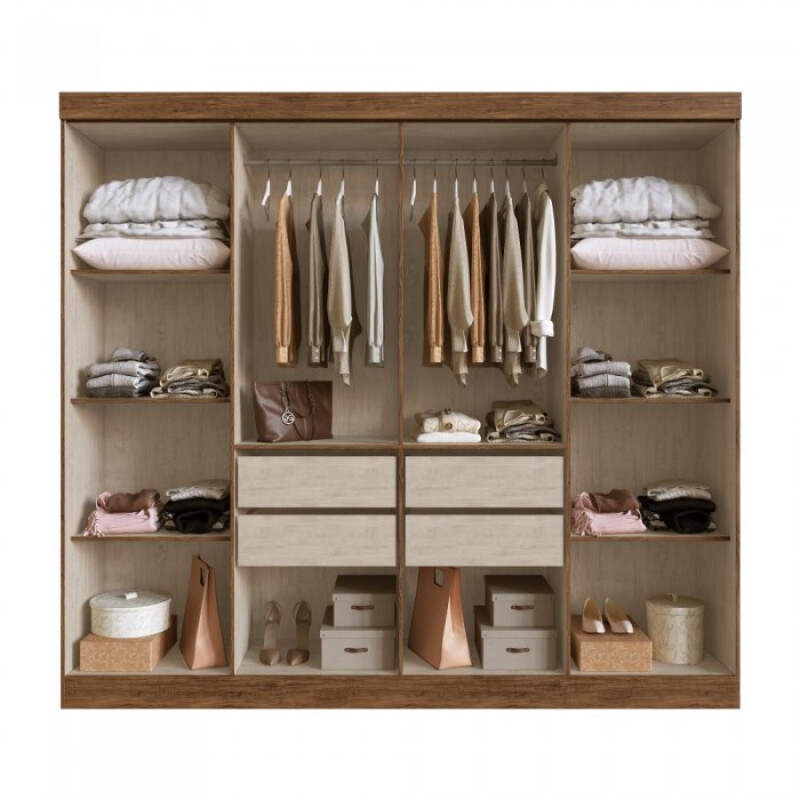 Ropero Placard 8 Puertas 4 cajones Dormitorio Beige