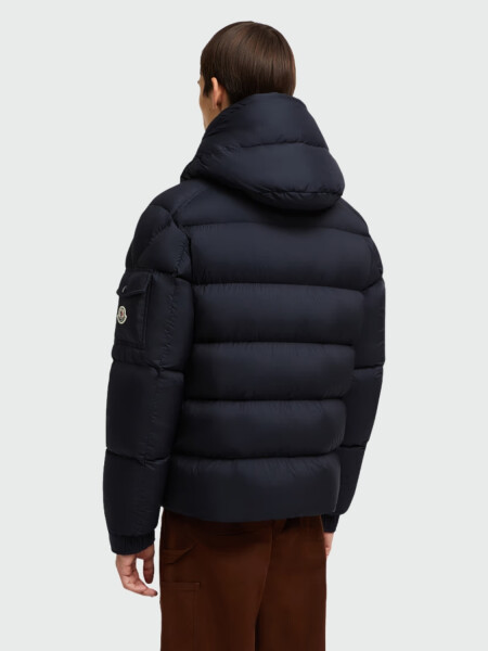 Moncler - Campera rellena de plumas con capucha desmontable, Vezere Azul