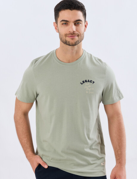 REMERA ESTAMPADA DE ALGODÓN Pistacho