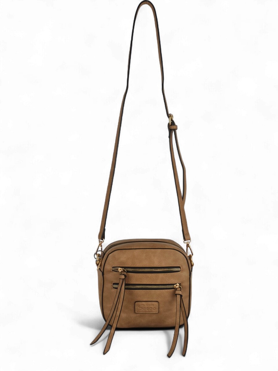 Bandolera con cierres - Beige 