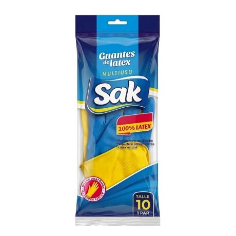 Guantes Domésticos Premium Sak Varios Talles AZUL-AMARILLO