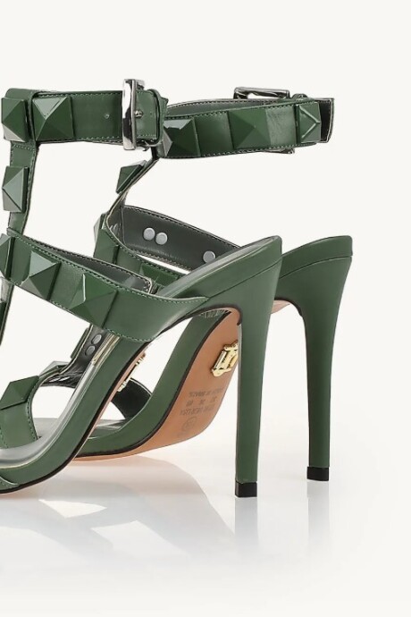 Sandalia taco alto Milano Verde Oliva