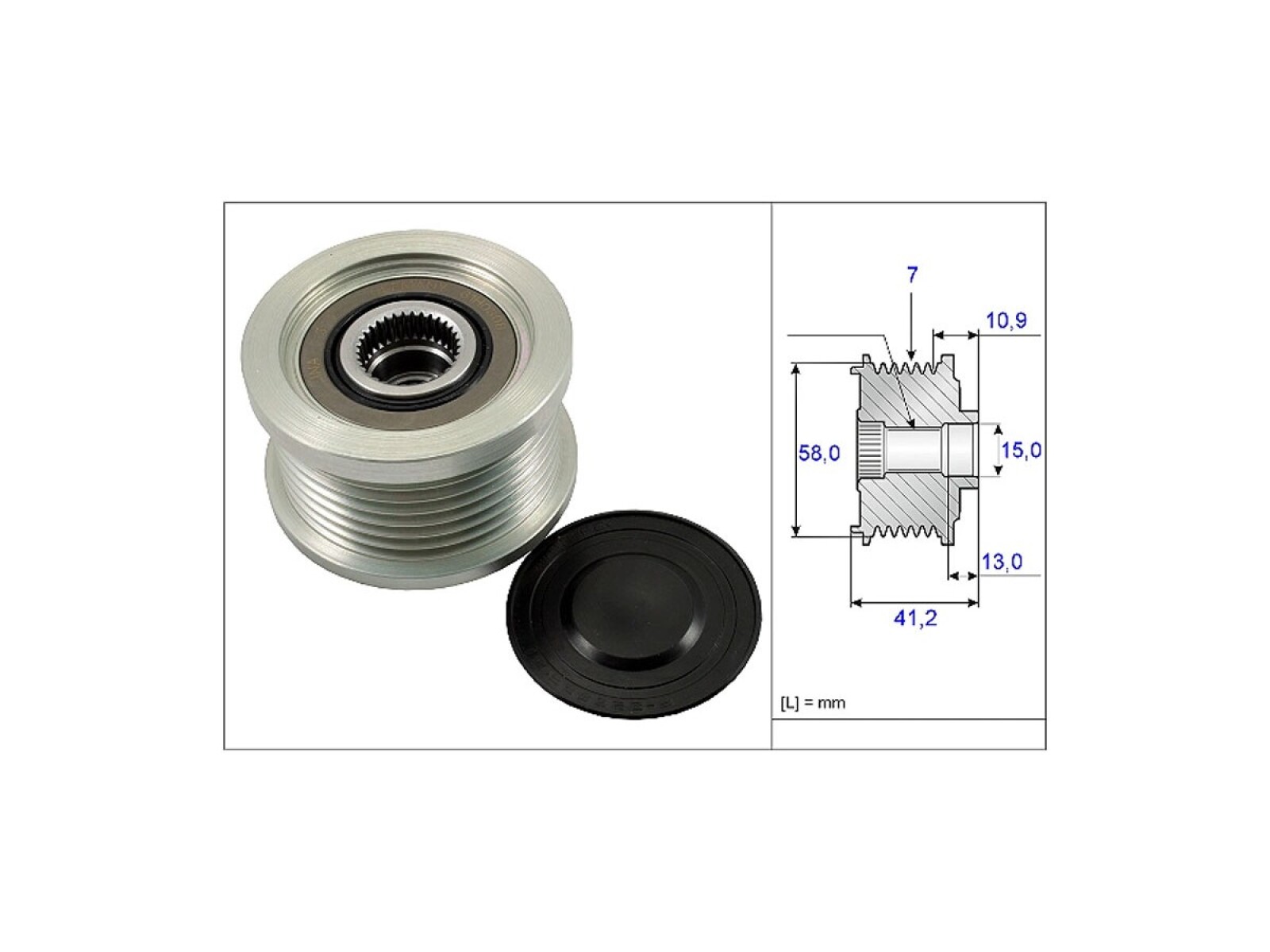 Polea Alternador Marcha Libre Toyota Hilux/Land Cruiser 04-25 