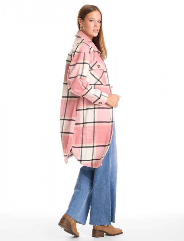 Sobrecamisa Larga Cuadros MULTI/ROSA