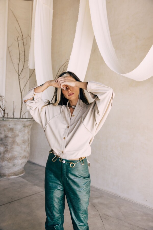 Leather Fulera Shirt Hielo