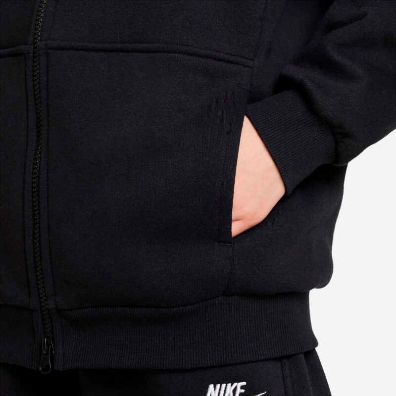 Abrigo Nike Sportswear Club Fleece Ovrszd Con cierre de Niños Negro