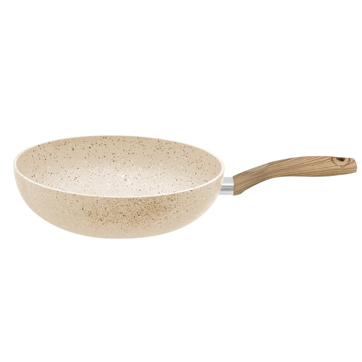 WOK ANTIADHERENTE ALUM. 28X7CM APTO INDUCCION BEIGE 