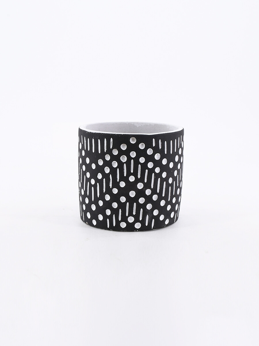 MACETA DOTS - NEGRO 