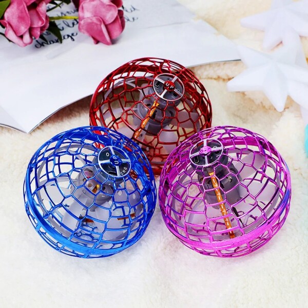 Pelota Mágica Voladora Spinner Luces Recargable Con Control Variante Color Azul