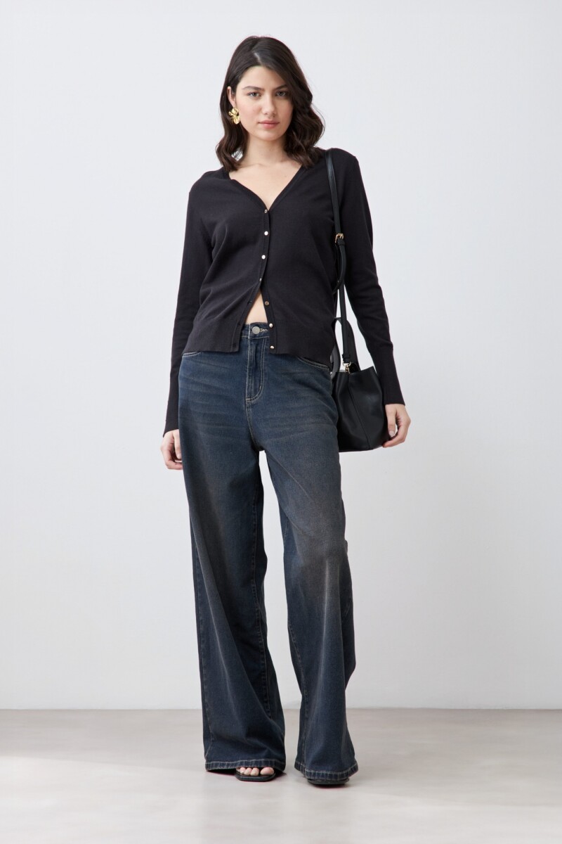 Cardigan escote V negro