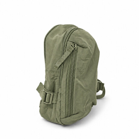 Morral mochila cruzada ajustable con bolsillos Verde
