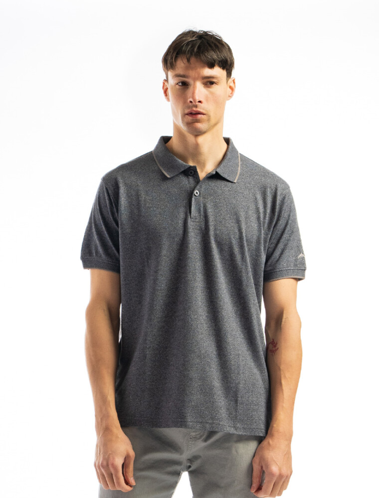 Remera Polo Algodón GRIS MEL/ GRIS CLARO