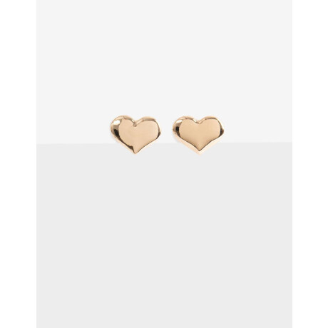 Aros Clip Corazón Bañado En Oro Dorado