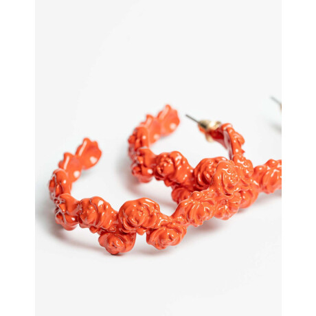 Argollitas Con Flores Halloween Rojo Medio