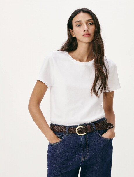 CAMISETA BÁSICA SLIM WORLD BLANCO