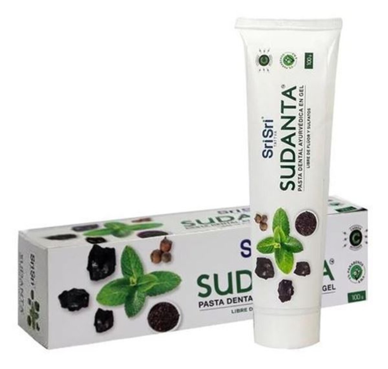 SUDANTA PASTA DENTAL AYURVÉDICA CARBON ACTIVADO 100 GR - SriSri 