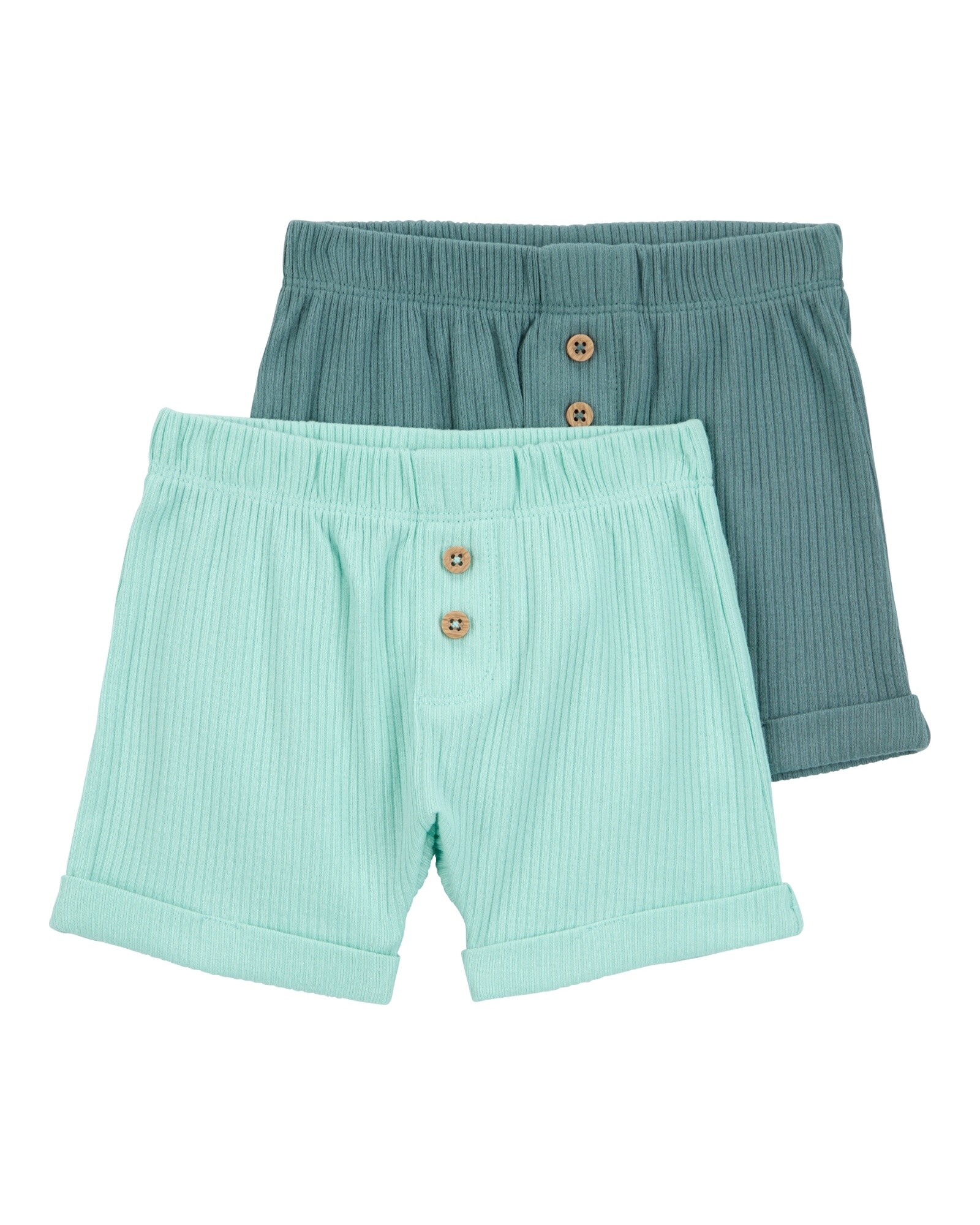 Pack dos shorts de algodón, verdes Sin color