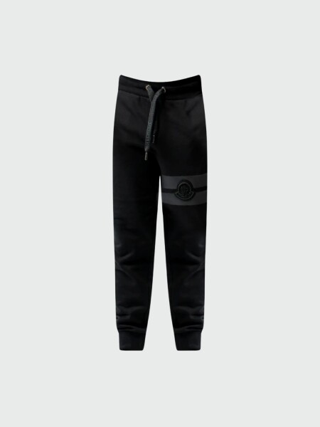 Moncler -Pantalón deportivo de algodón con bolsillos Negro