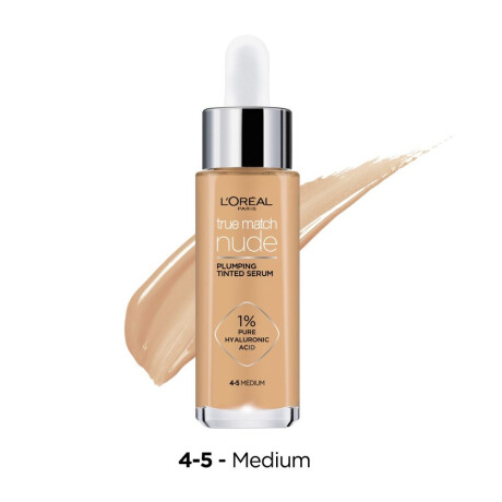 Base en Sérum L'Oréal Paris True Match Nude Plumping Tinted Serum 4-5 Medium 30ml Base en Sérum L'Oréal Paris True Match Nude Plumping Tinted Serum 4-5 Medium 30ml