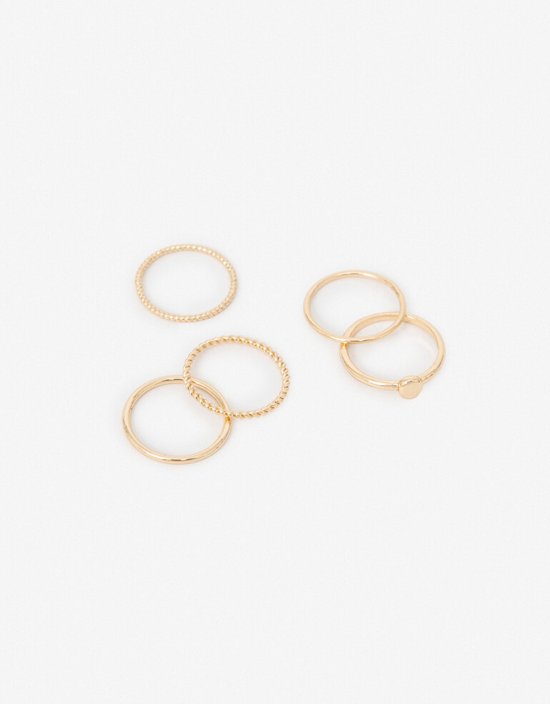 Sets Anillos Metal Set De Anillos De Metal Reciclado - Dorado