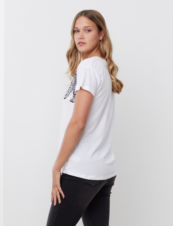 Remera Leopard BLANCO