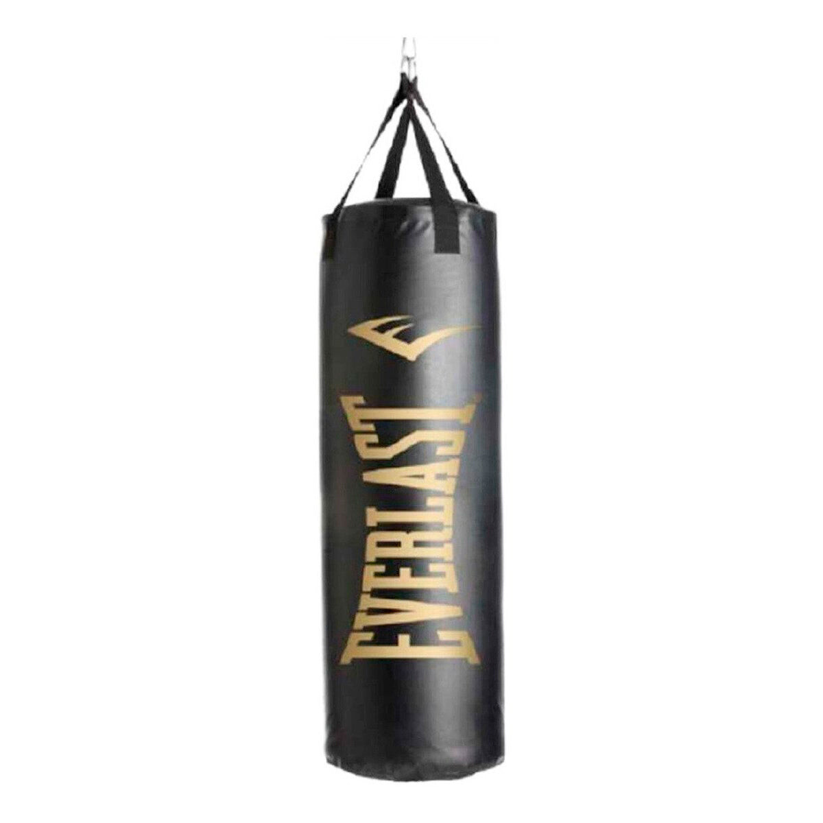 Bolsa Boxeo Everlast Profesional + Cadena - Negro-Dorado 
