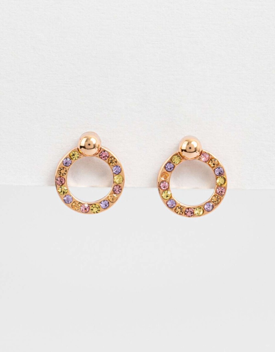 Aros Con Strass - Dorado Oro Rosa 