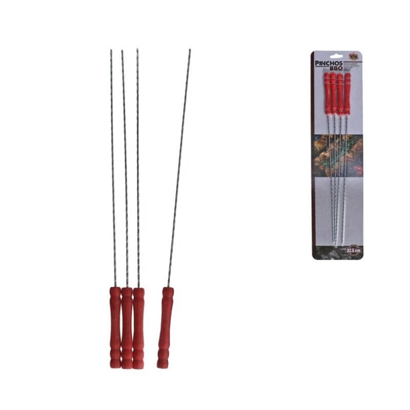 Set 4 Pinchos BBQ 32.5 Cm GE SET 4 PINCHOS BBQ 32.5 CM