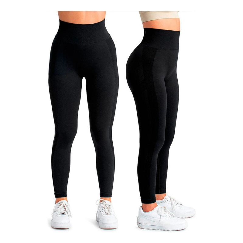 Calza Deportiva Dama Sport Levanta Glúteos Negra Negro
