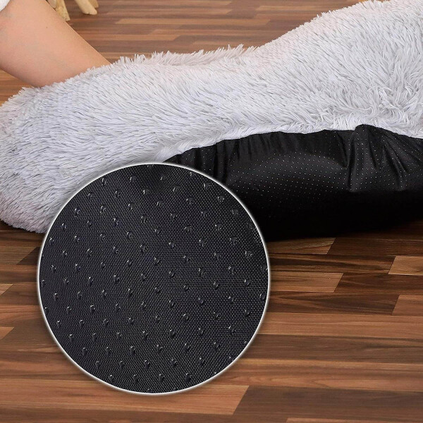 Cama Para Gato Cucha Puff Peluda Cómoda 50 Cm Mascota Variante Color Gris Claro