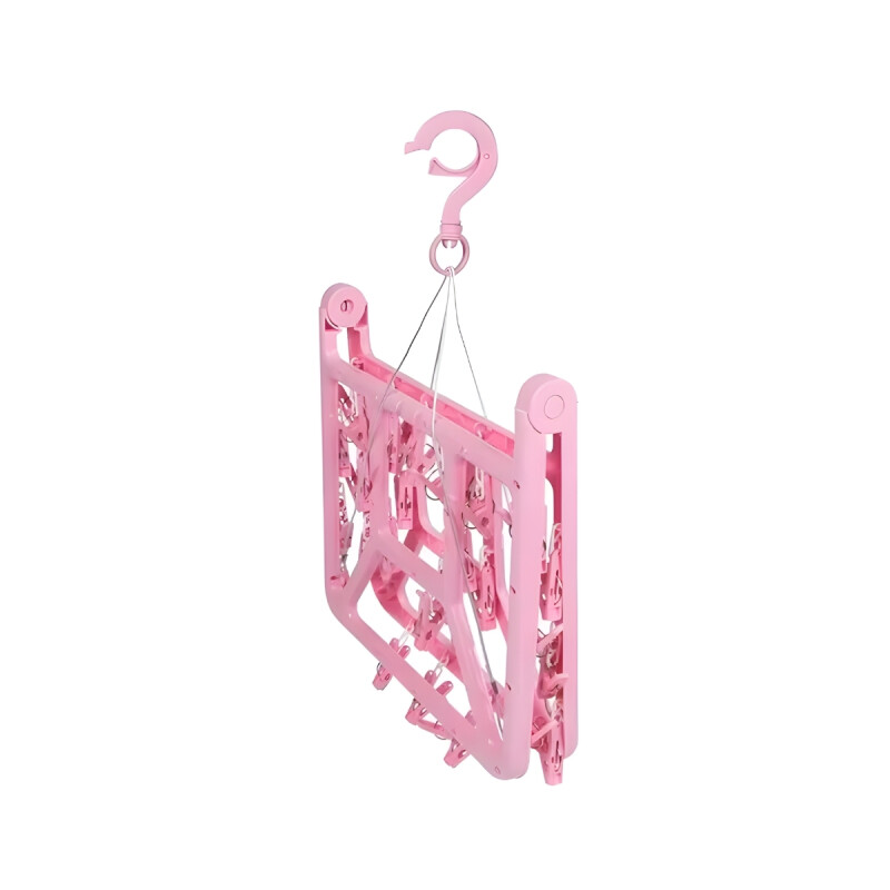 Tendedero portátil 32 palillos rectangular plástico ROSA