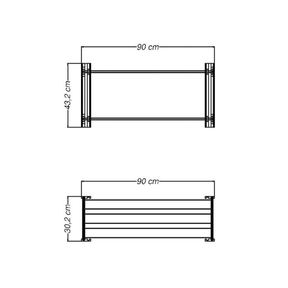 Estantería modular 2 estantes color natural TM0052