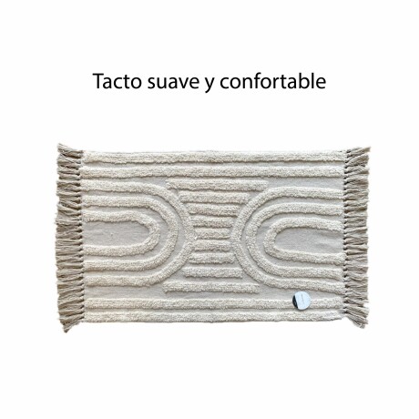 Alfombra Fleece Con Flecos Diseño Semicírculos Moderna Beige