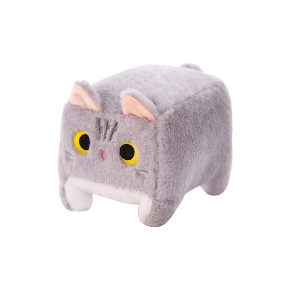 Peluche de gatito cuadrado grande - Gris 