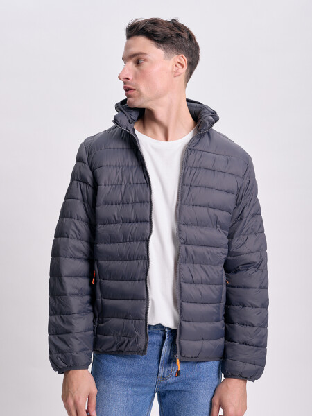 Campera capitoneada Gris Oscuro
