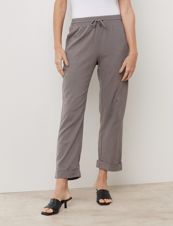 Pantalon Lino GRIS OSCURO
