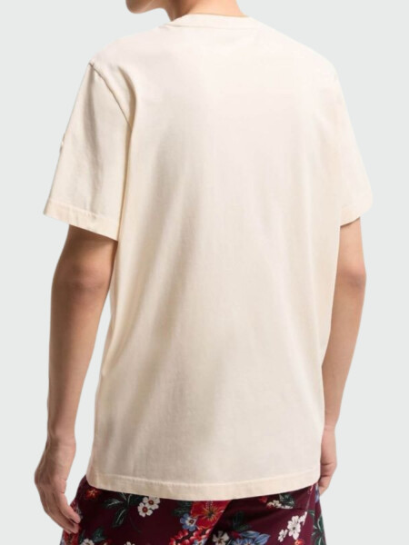 MONCLER - Remera de Algodón con Logo Beige