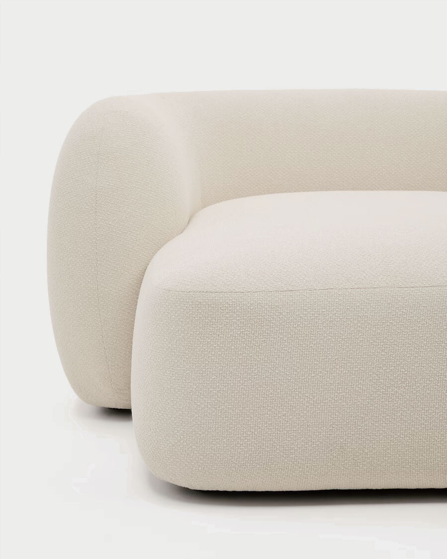 Sofá modular Martina 3 plazas de chenilla con chaise longue derecho color crudo 287 cm Sofá modular Martina 3 plazas de chenilla con chaise longue derecho color crudo 287 cm