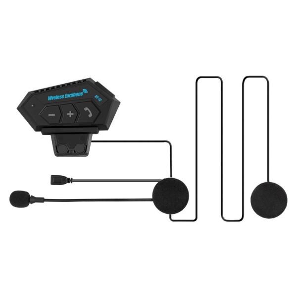 Intercomunicador Motos Auriculares Manos Libres Bt Casco Variante Color Negro