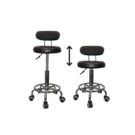 Taburete Banco Elam Eco cuero Premium Negro