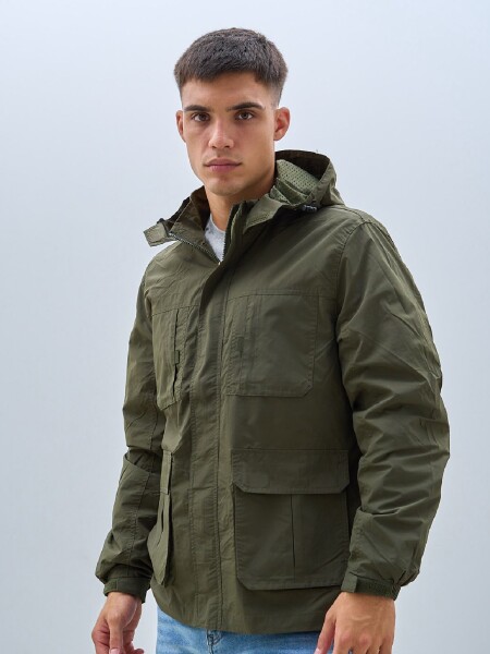 PARKA OXX 8853 BOLS. TAPA VERDE
