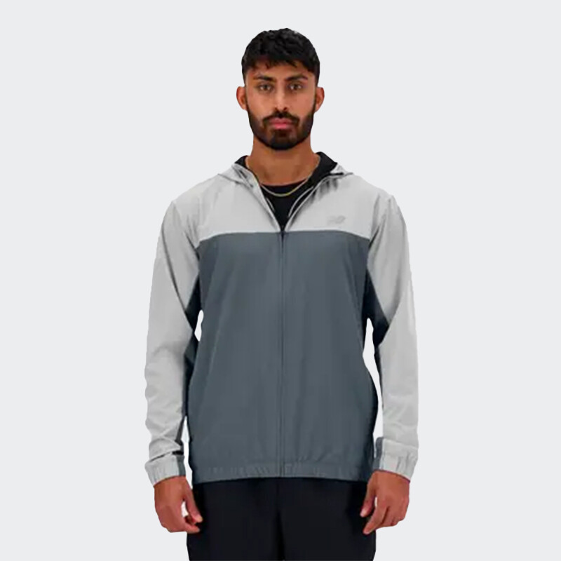 Campera New Balane Woven Full Zip Gris